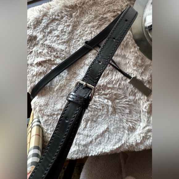 SALE ENDS AT MN ❤️ EUC Burberry Haymarket Novacheck Canvas Baguette Shoulder Bag - Picture 11 of 17